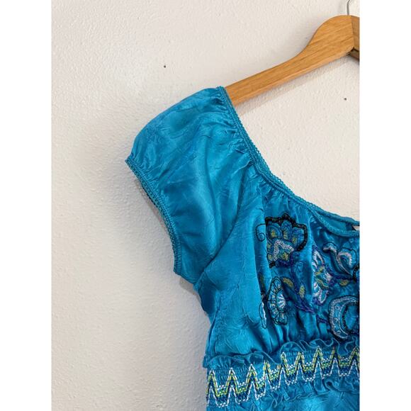 Y2K Blue Fairy Peasant Top - Picture 4 of 10